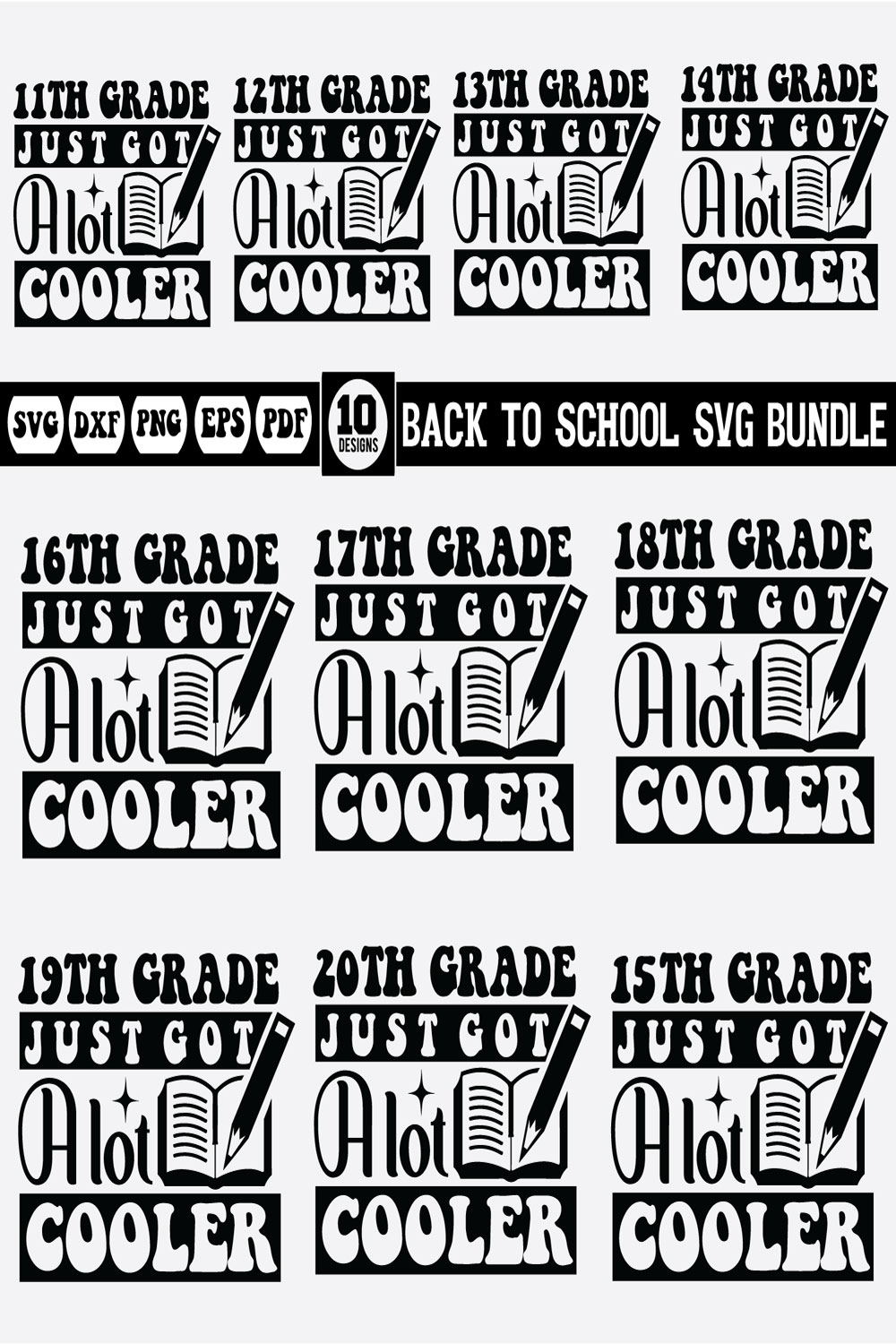 back to school svg bundle Vol-15 pinterest preview image.