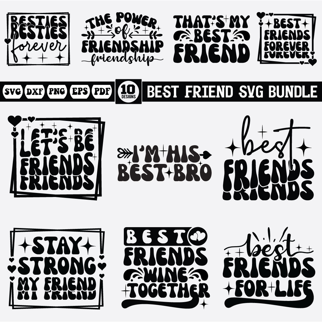 Best Friends Svg bundle cover image.