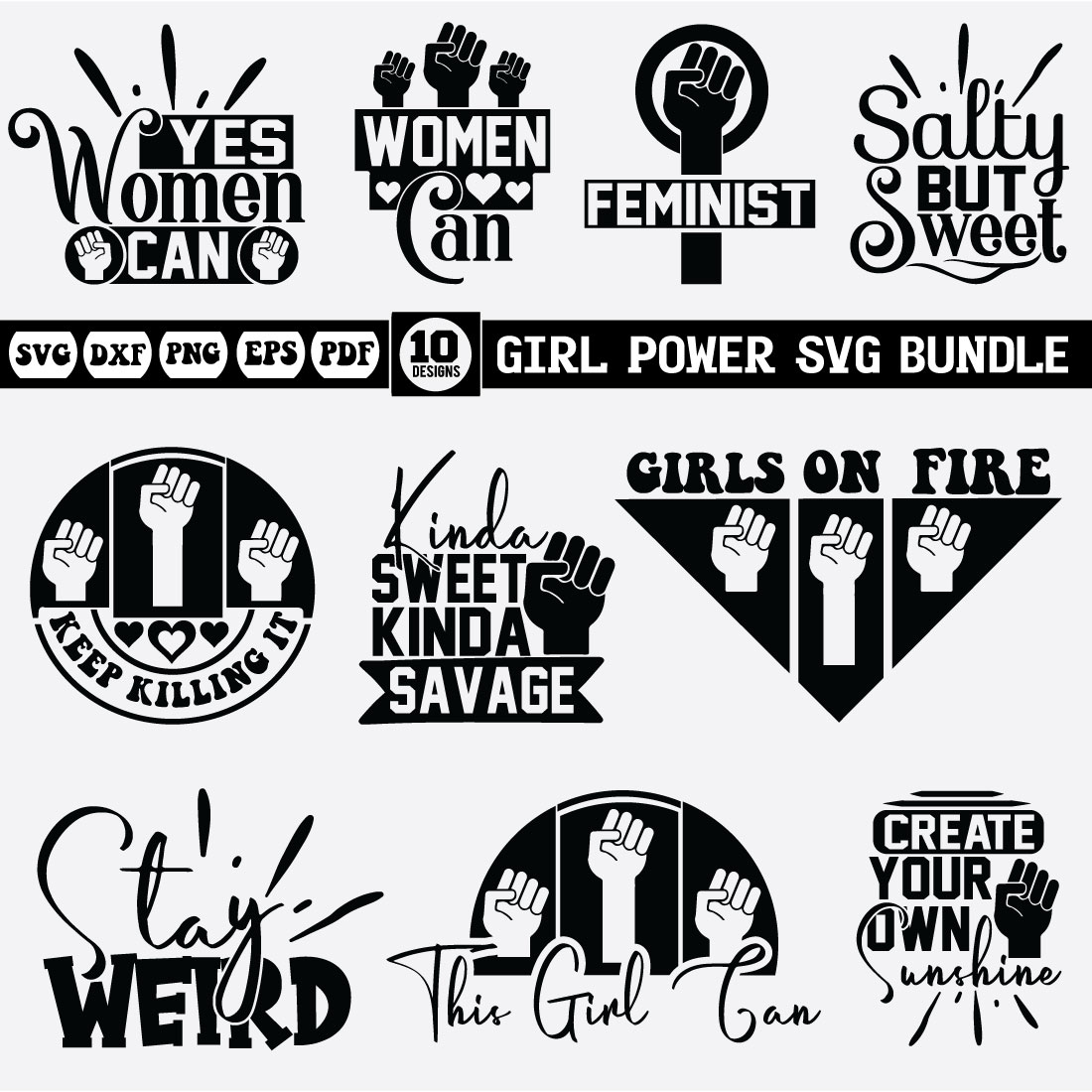 GIRL POWER Svg bundle cover image.