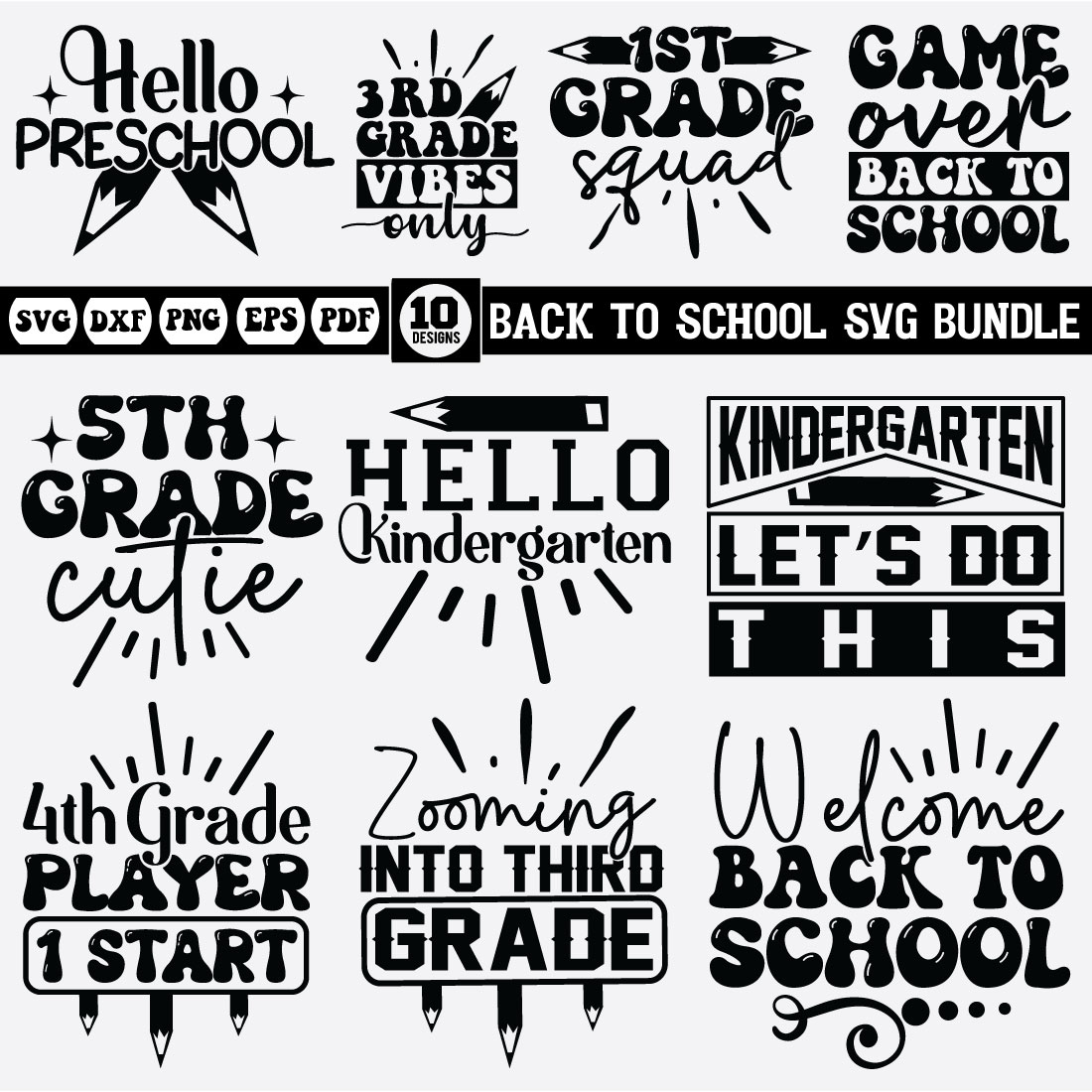 back to school svg bundle Vol-18 preview image.