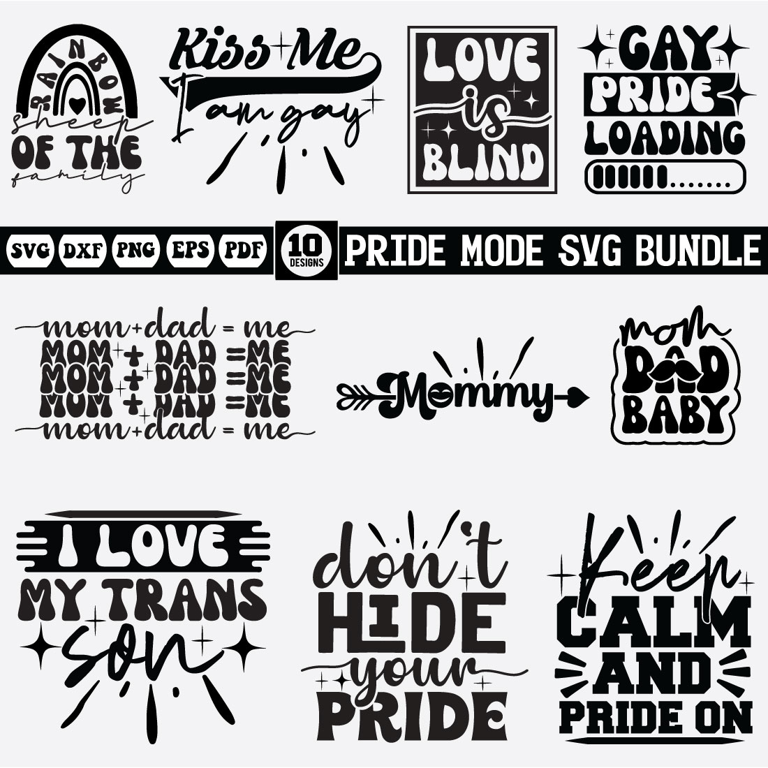 pride mode Svg bundle cover image.