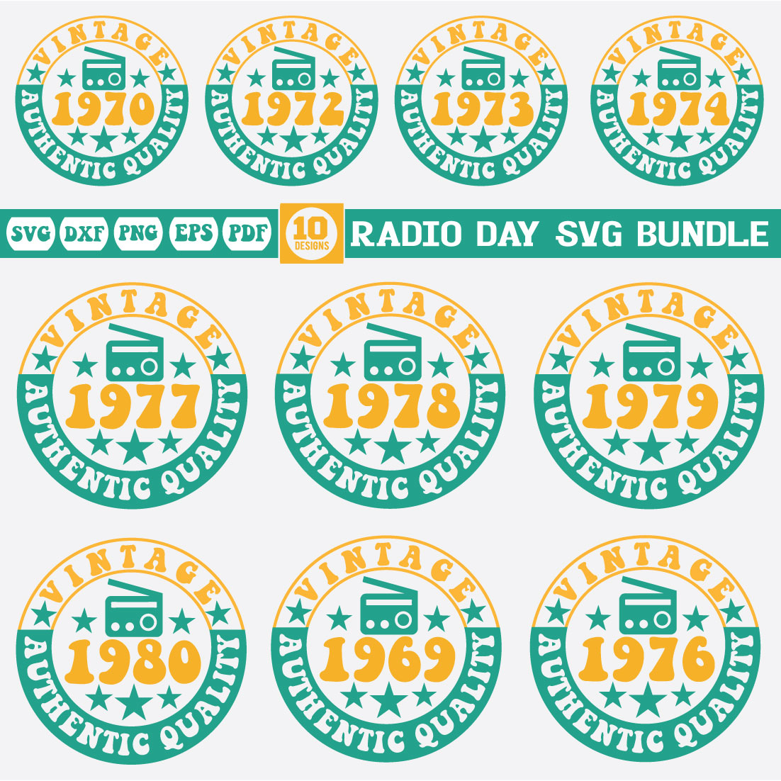 Radio Day Svg bundle vol-1 cover image.