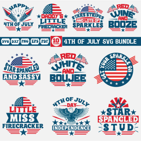 4th of July Svg bundle cover image.