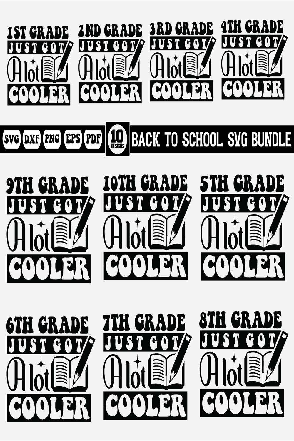 back to school svg bundle Vol-14 pinterest preview image.