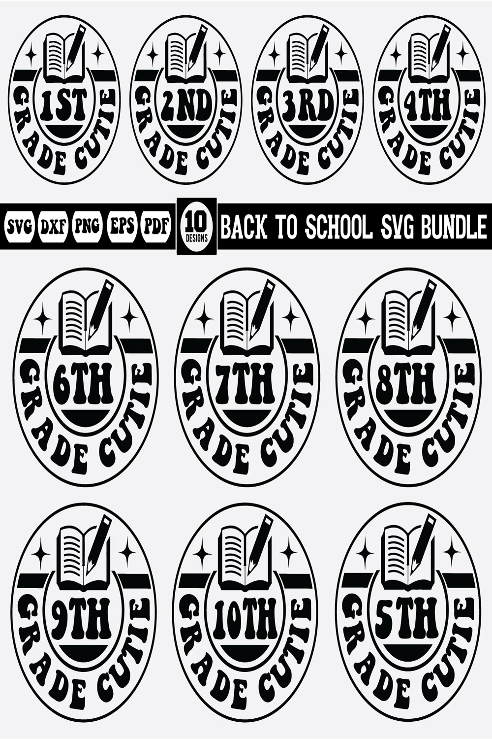 back to school svg bundle Vol-12 pinterest preview image.