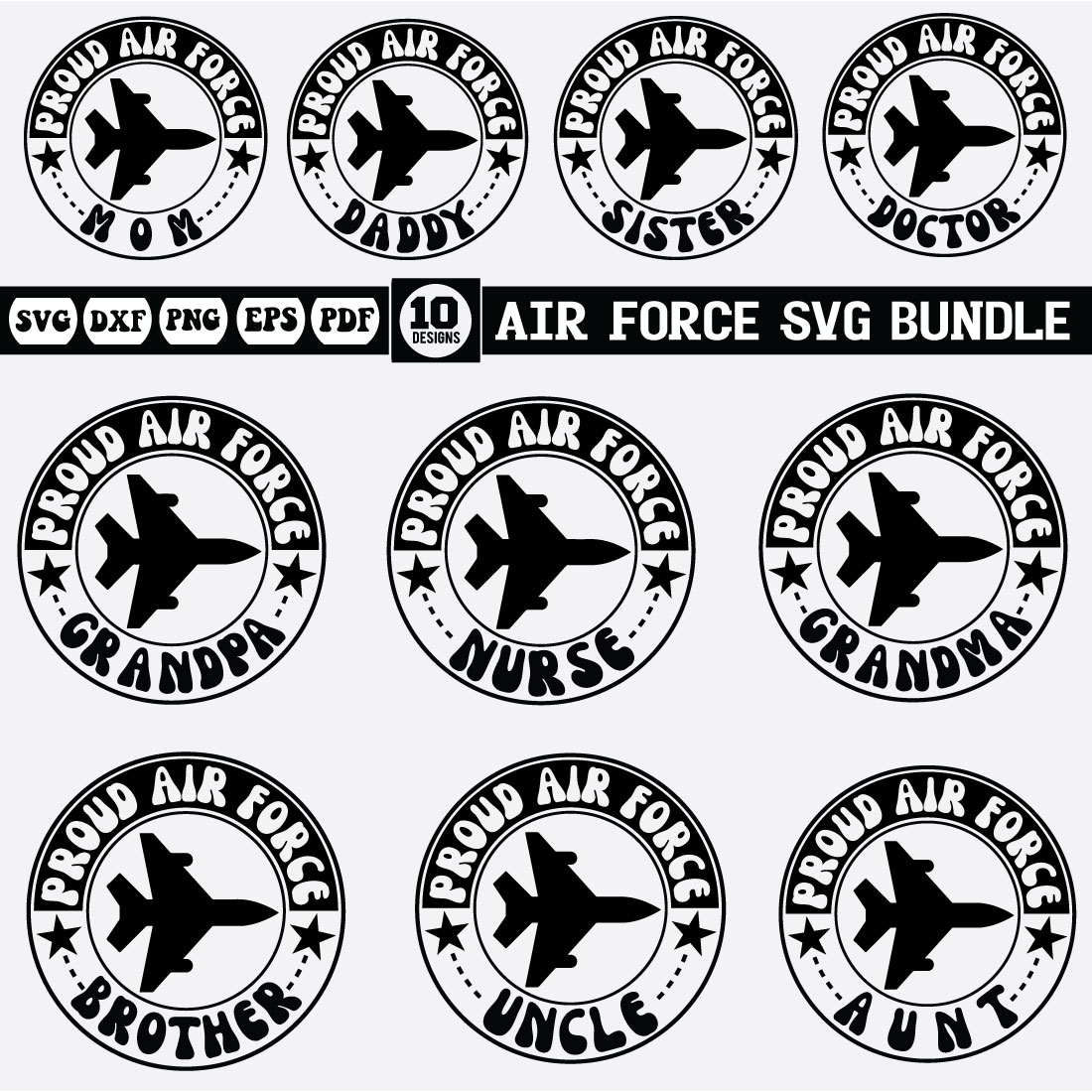 air force Svg bundle preview image.