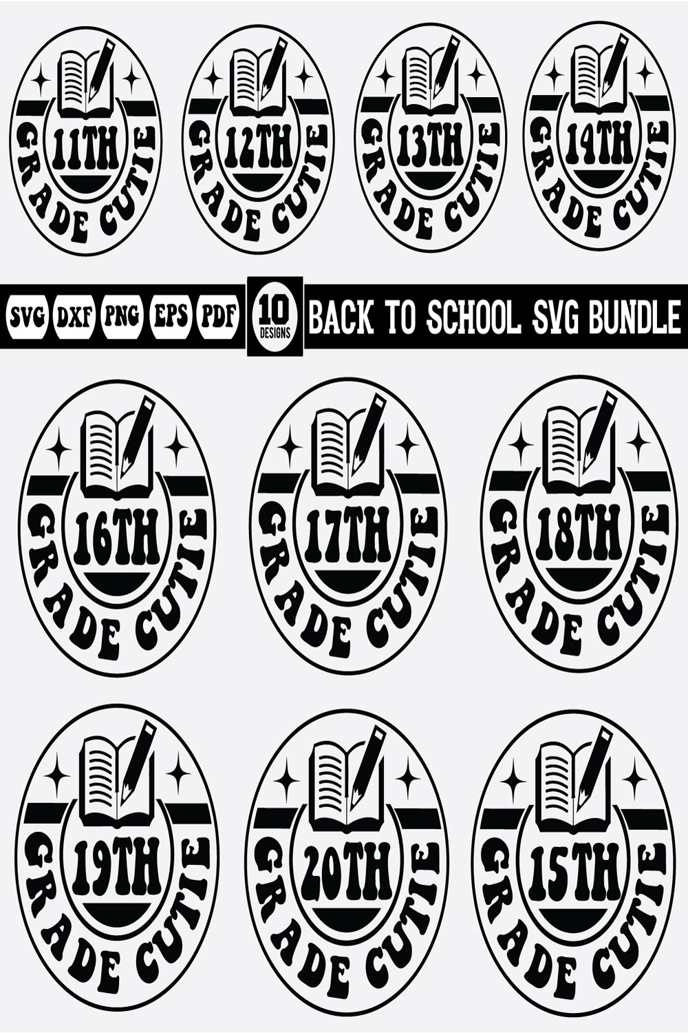 back to school svg bundle Vol-13 pinterest preview image.