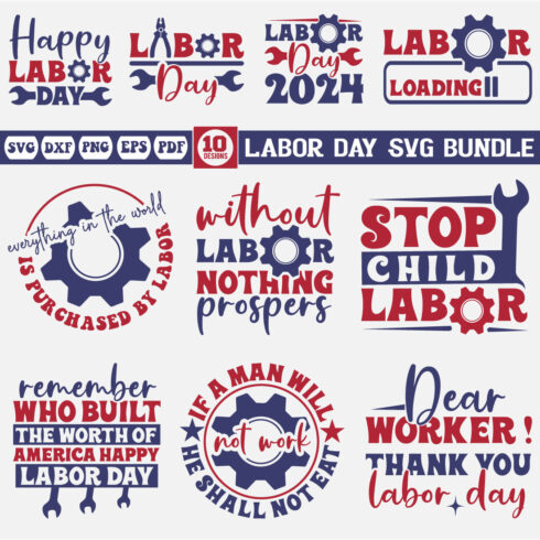 labor day svg bundle cover image.