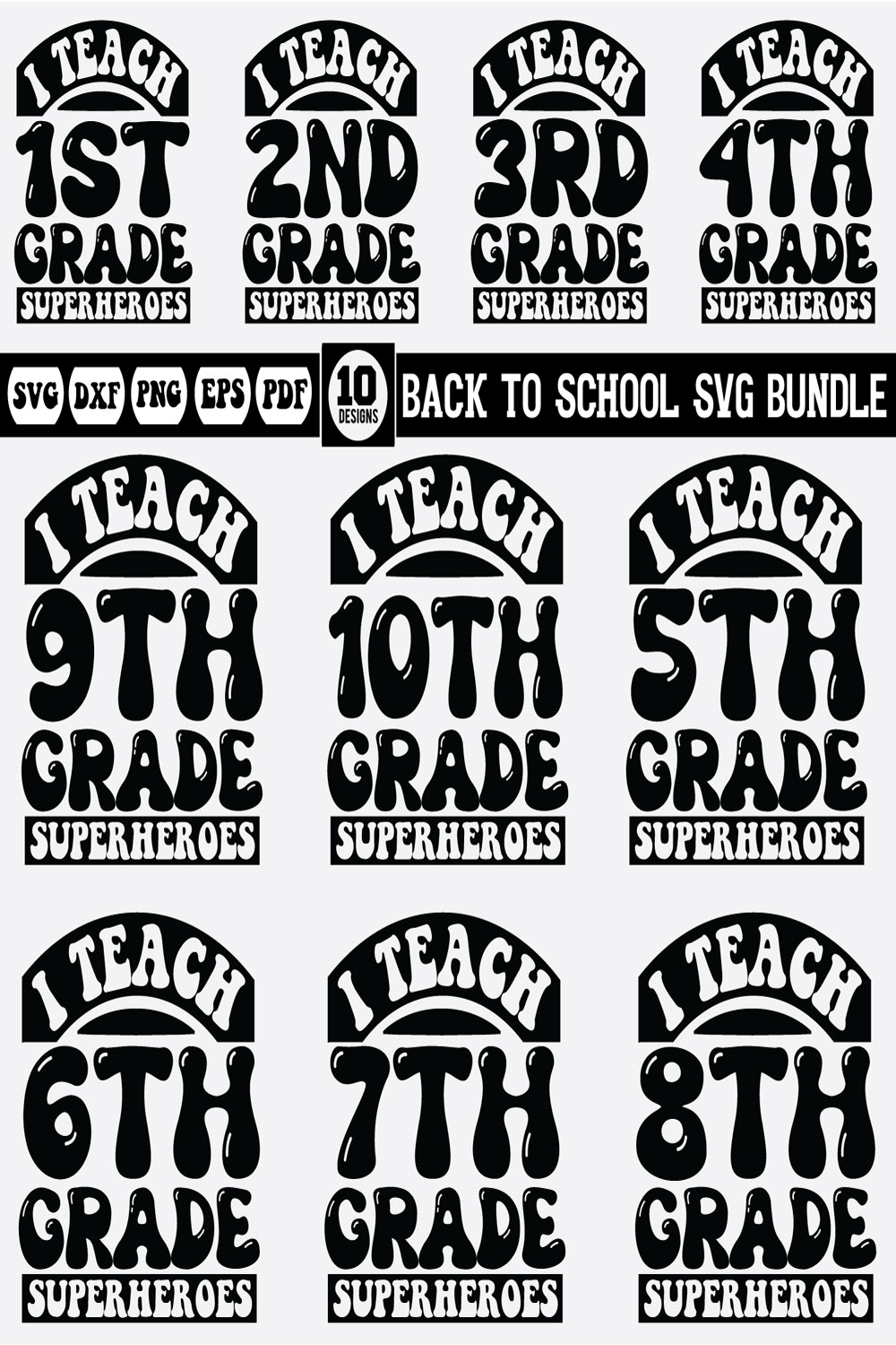 back to school svg bundle Vol-16 pinterest preview image.