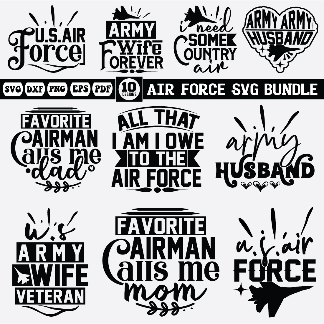 Air-Force Svg bundle--3 preview image.