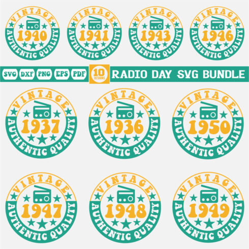 Radio Day Svg bundle cover image.