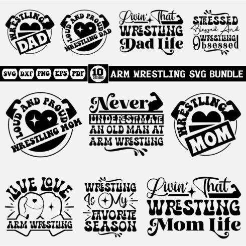 Arm Wrestling Svg Bundle cover image.