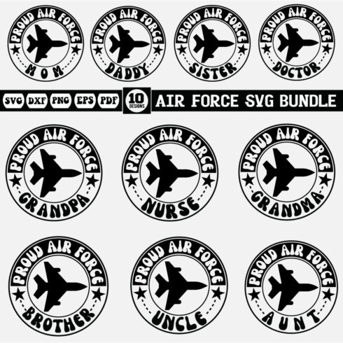 air force Svg bundle cover image.