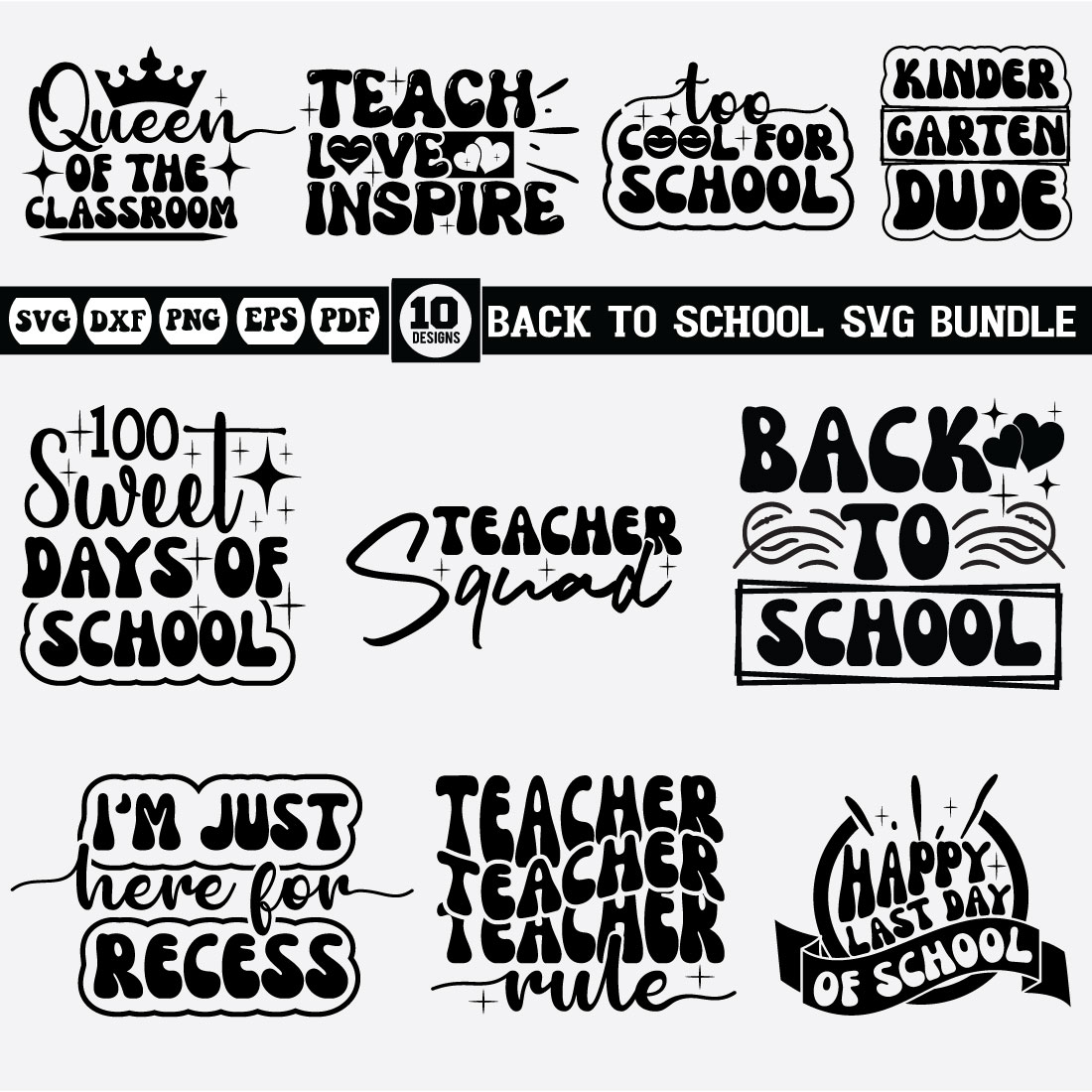 back to school Svg bundle preview image.