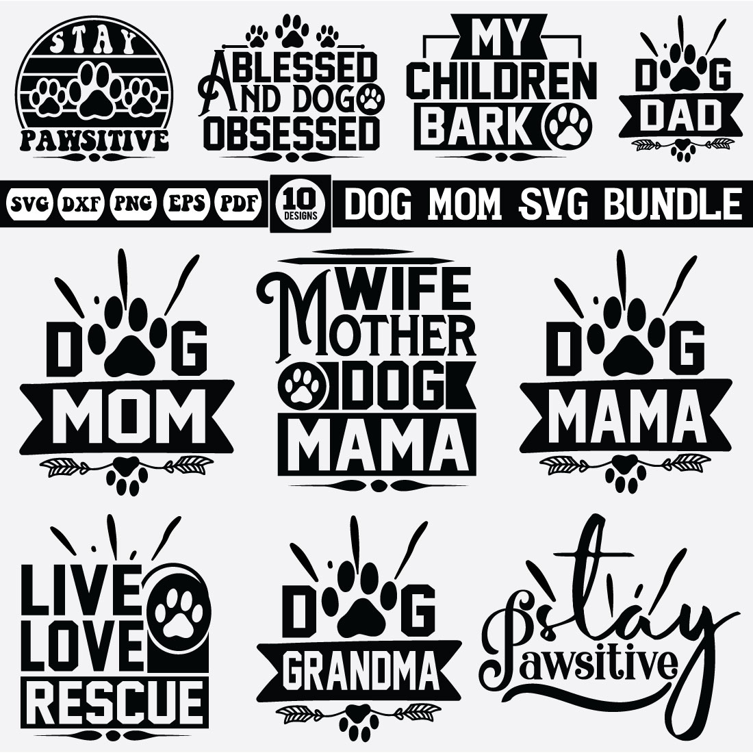 Dog Mom Svg bundle--1 preview image.