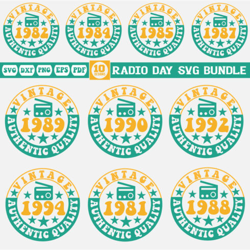 Radio Day Svg bundle ---4 cover image.