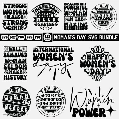 women's day Svg design bundle cover image.