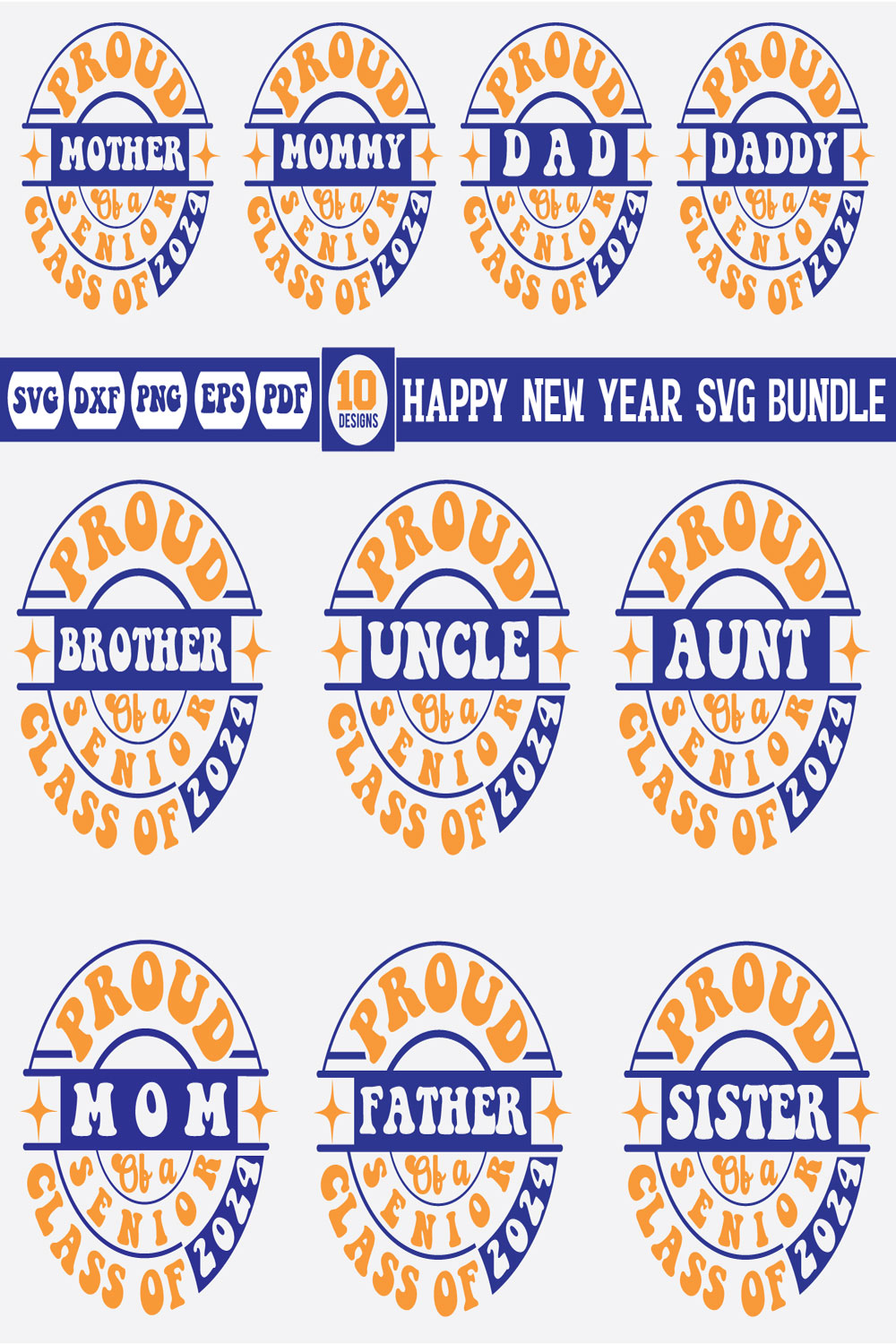 happy new year svg bundle vol-4 pinterest preview image.