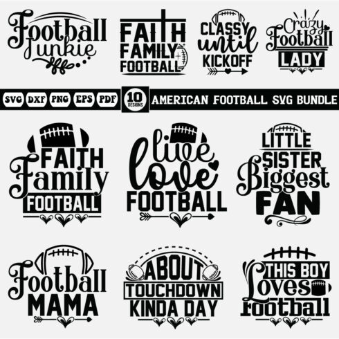 American Football Svg bundle cover image.