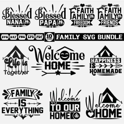 FAMILY Svg bundle cover image.