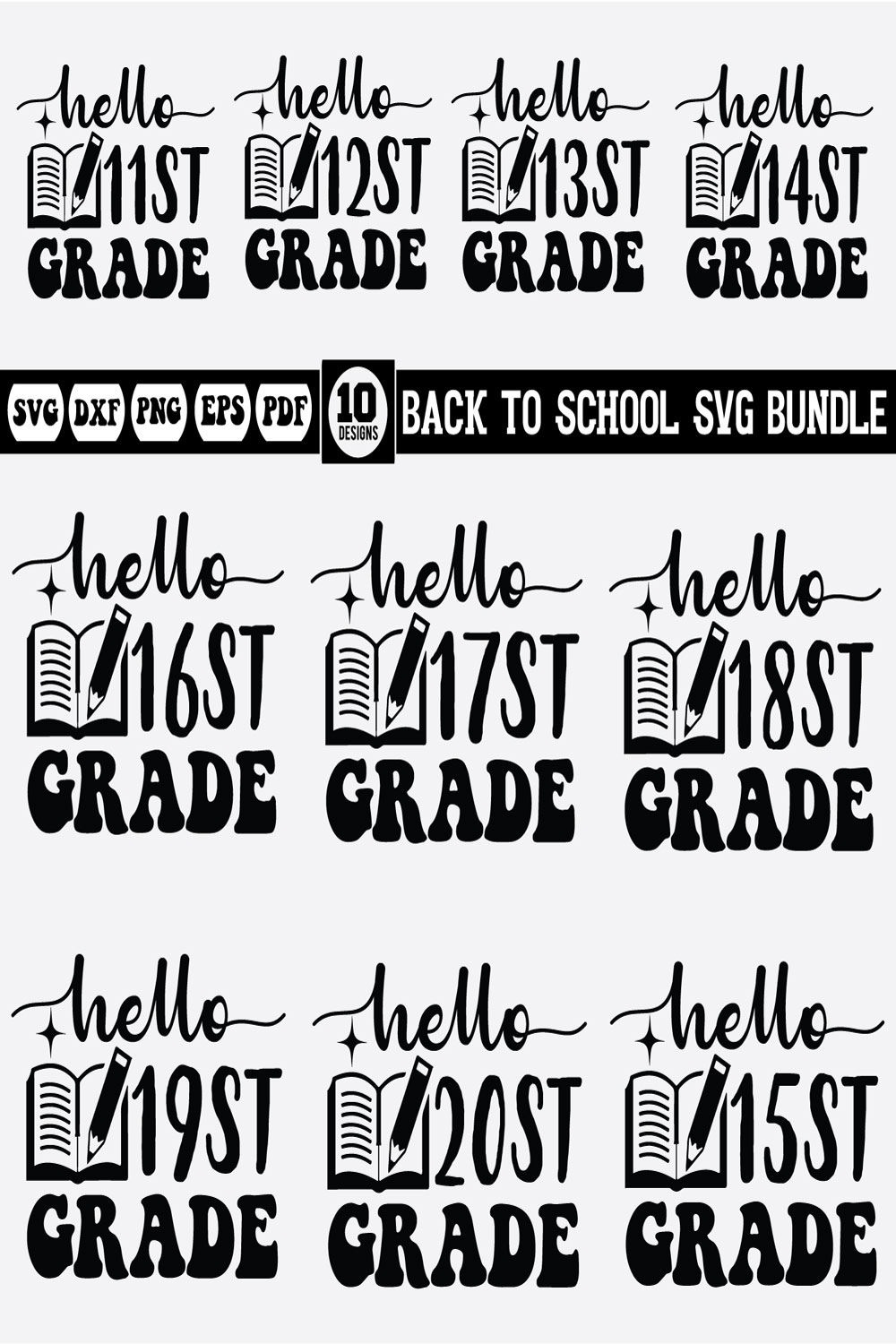 back to school svg bundle Vol-8 pinterest preview image.