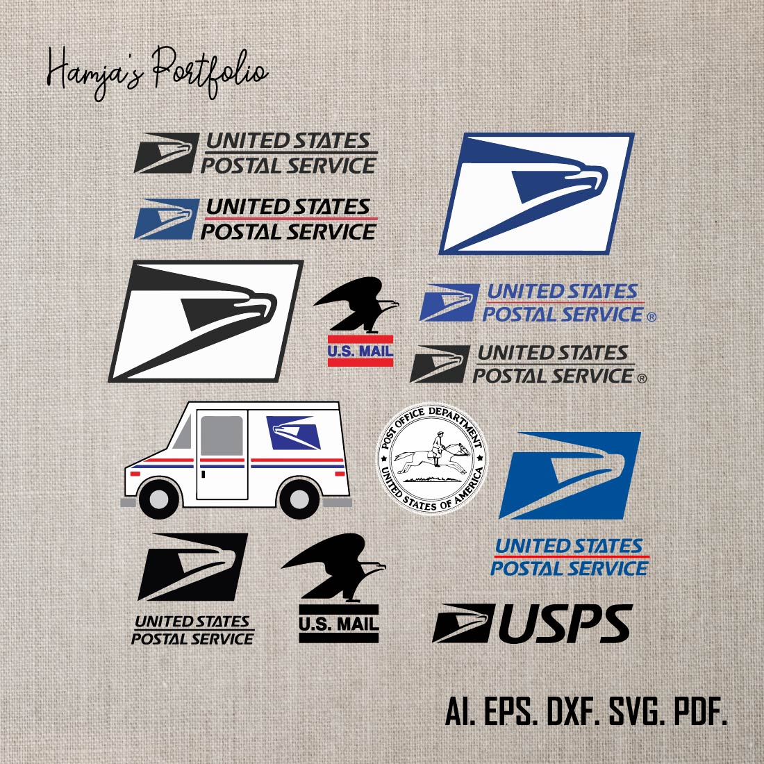 Mail Truck SVG, USPS, US Mail Vector Logo bundleUSPS Logo bundlePostal service svg, usps svg, usps eagle, us mail, usps cut file, uspc cricut, post office, postman, mail office preview image.