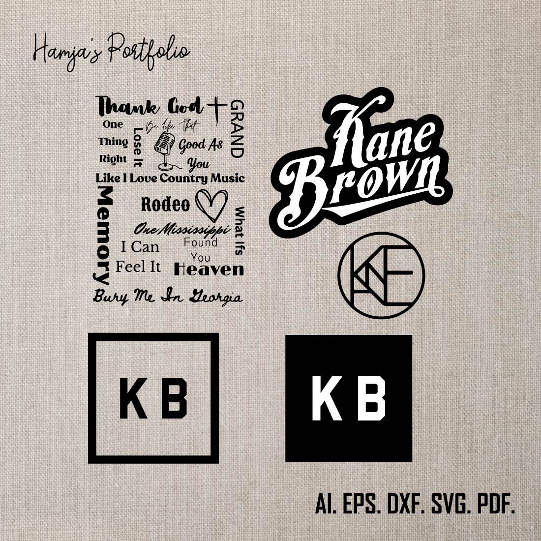 Kane Brown Logo Bundle SVG Digital File, Kane Brown Svg, KB Svg,Kane Brown Song Series Shirt Design SVG Graphic Design File preview image.