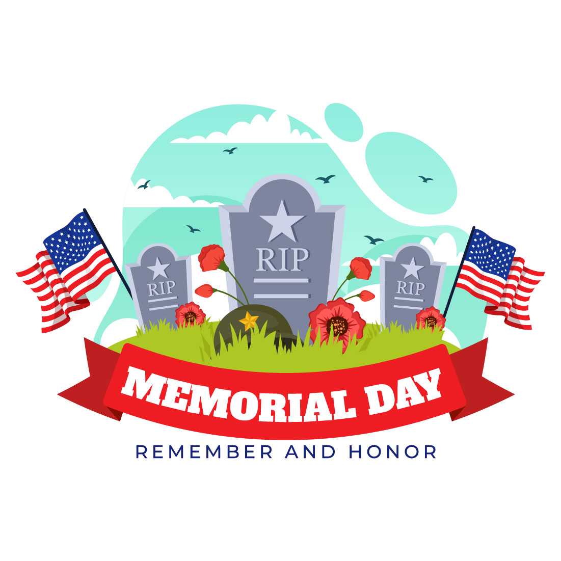 13 Memorial Day Illustration preview image.