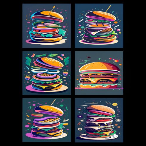 Burger - Minimalistic Logo Template Total = 06 cover image.