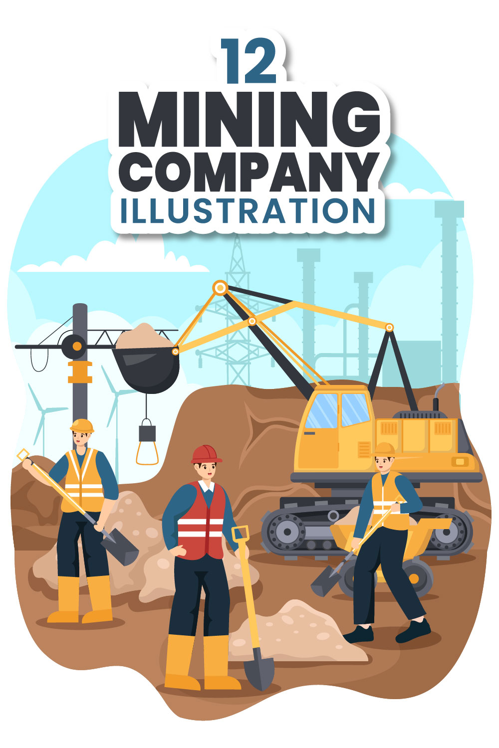 12 Mining Company Illustration pinterest preview image.