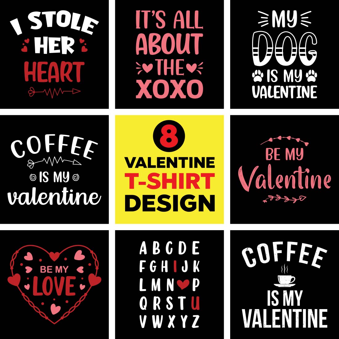 Valentine's Day T-Shirt Bundle preview image.