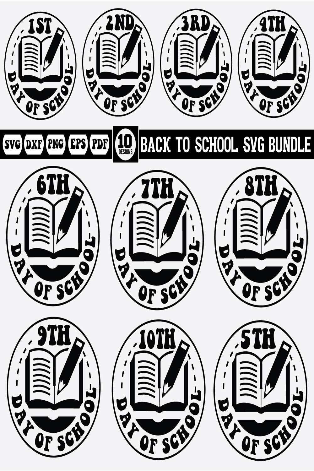 back to school svg bundle Vol-9 pinterest preview image.