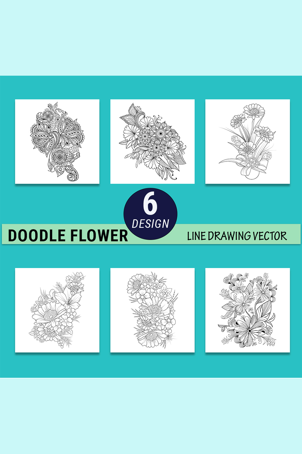 Free Vector line art and hand drawing flower art black and white flat design  simple flower 22704769 Vector Art at Vecteezy