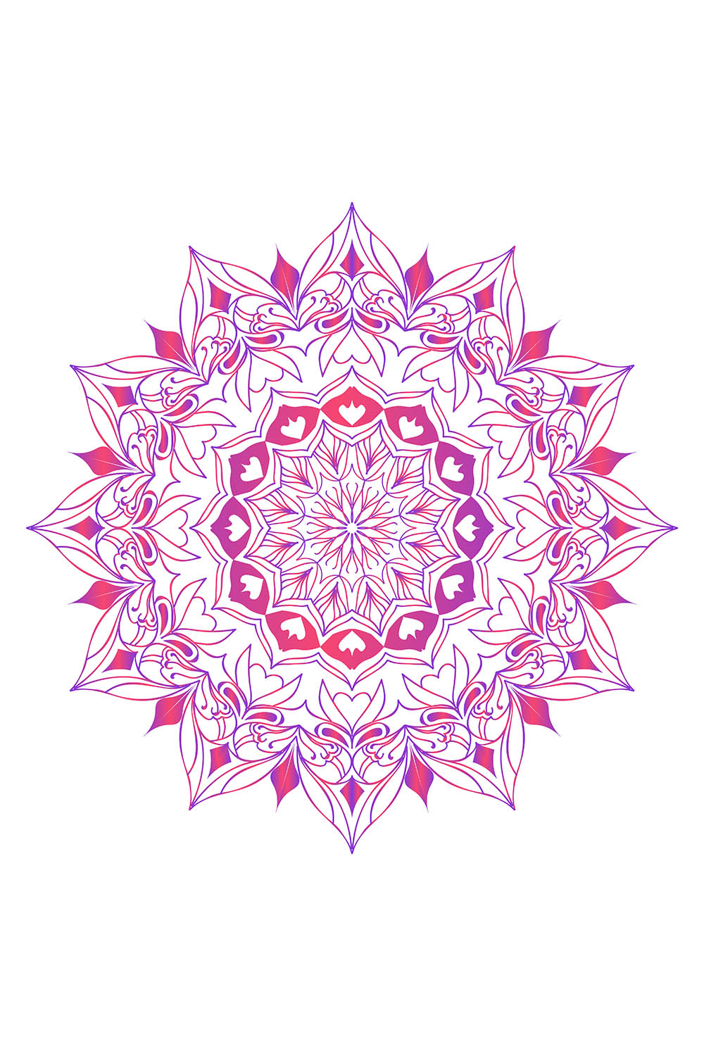 Luxury mandala of beautiful flowers abstract Islamic decorative mosque tile design pink color background pattern pinterest preview image.