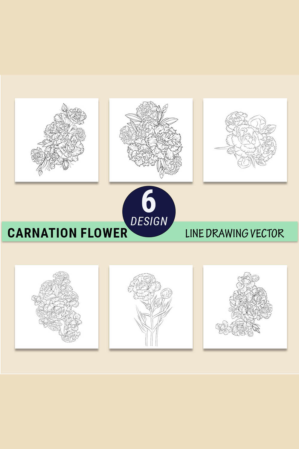 line drawing simple carnation tattoo, January line drawing simple carnation tattoo, January birth flower tattoo pinterest preview image.