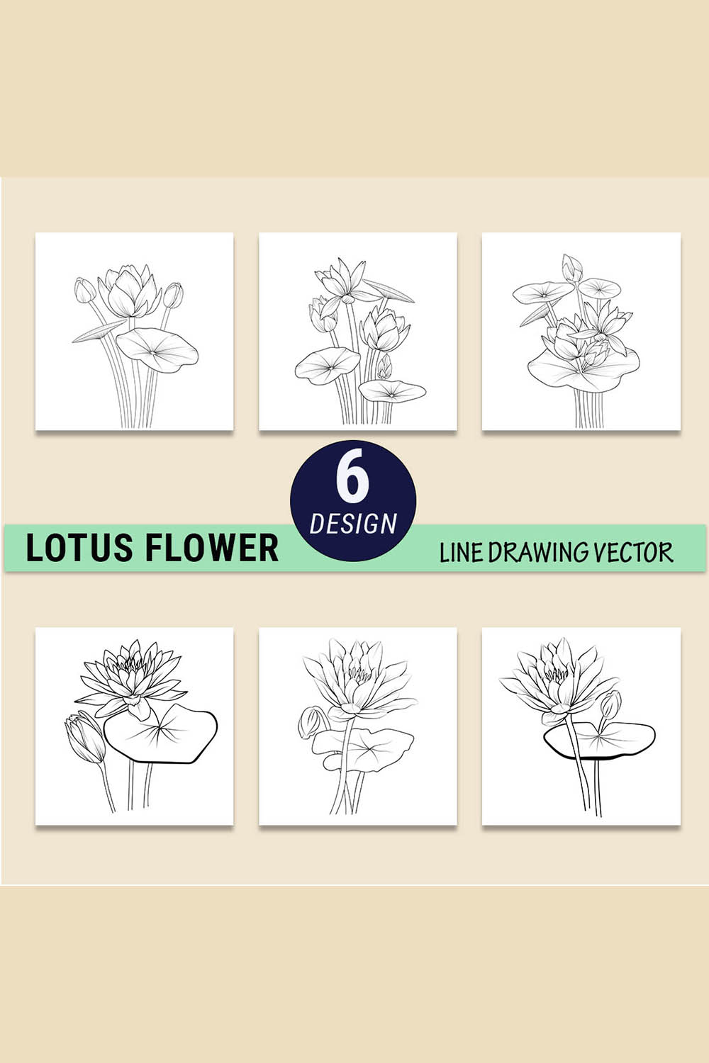 small lotus tattoo, vector lotus line art, lotus pencil art, lotus flower line drawing, lotus illustration, hand drawing lotus flowers pinterest preview image.
