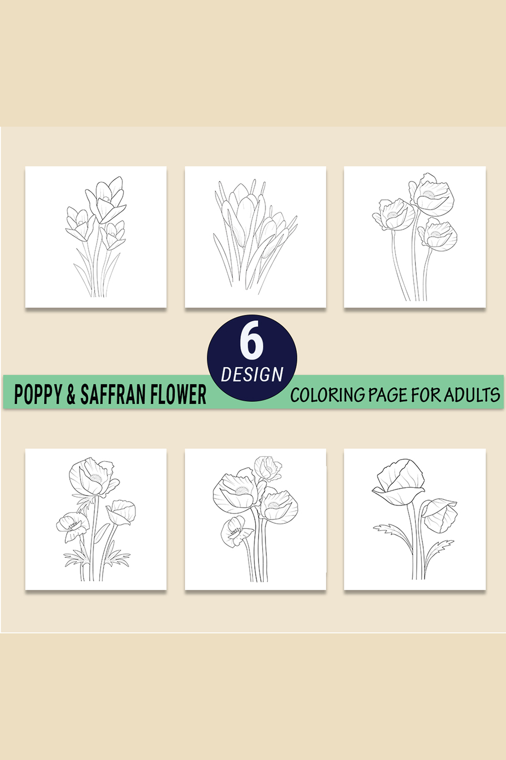 California poppy drawing, crocus flower coloring page, saffron flower vector art crocus flower illustration, pinterest preview image.