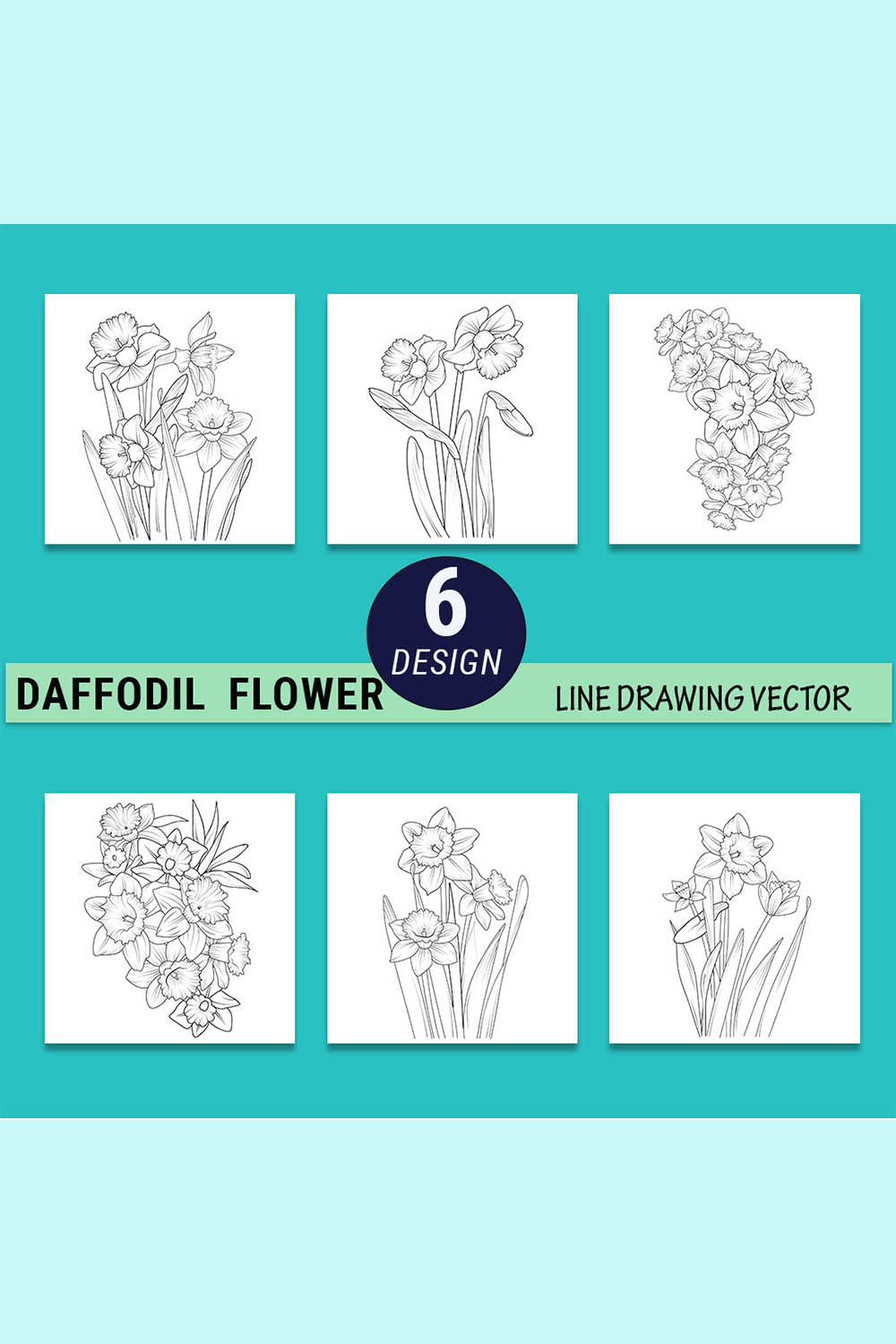 daffodil botanical drawing, hand-drawn botanical daffodil illustrations, daffodil flower doodle art, dahlia line art realistic daffodil flower drawing pinterest preview image.