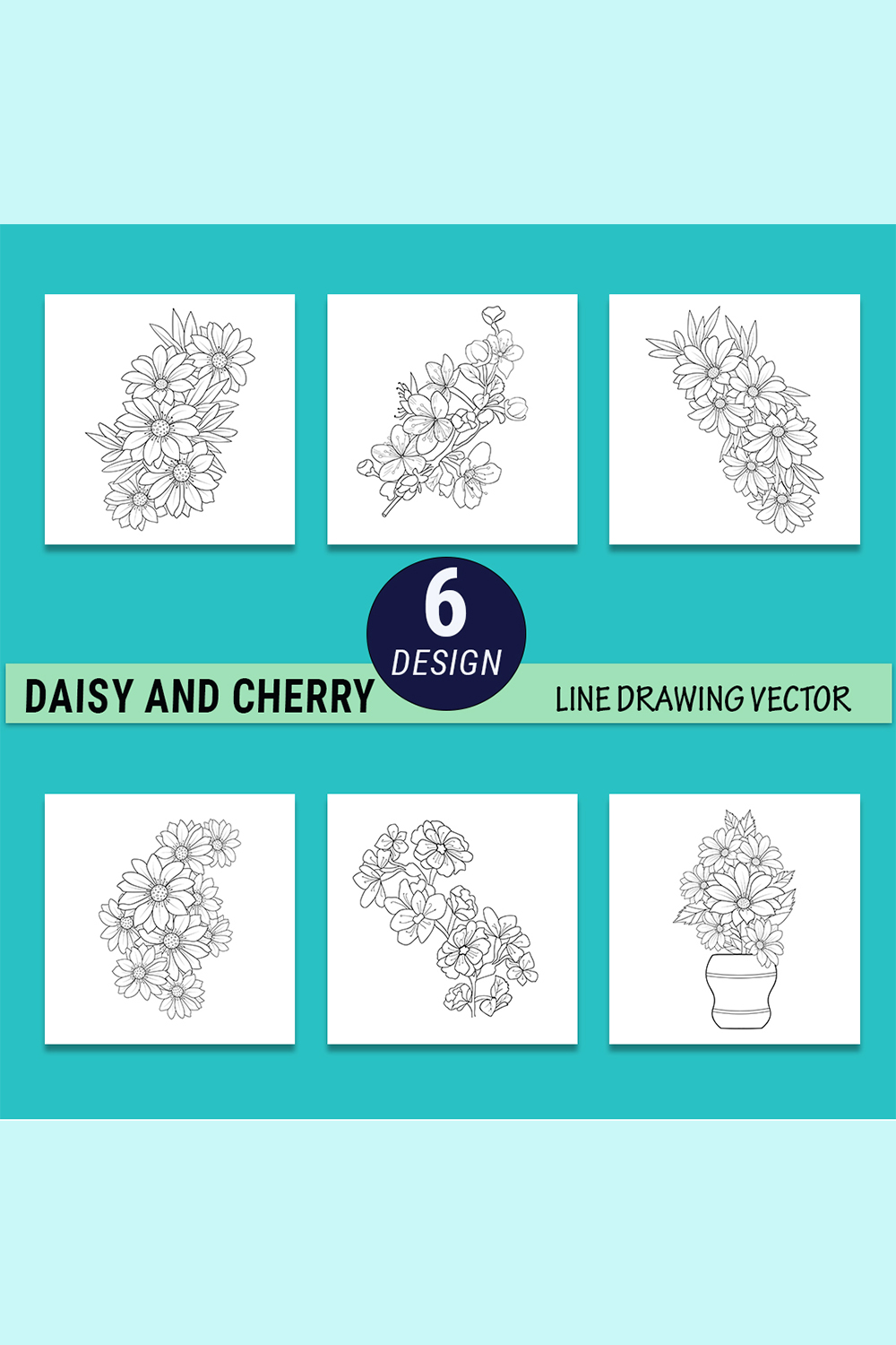 Daisy flower coloring pages, daisy flower bouquet tattoo, small daisy tattoo, cherry blossom tattoo black and white, cherry blossom drawing pencil pinterest preview image.