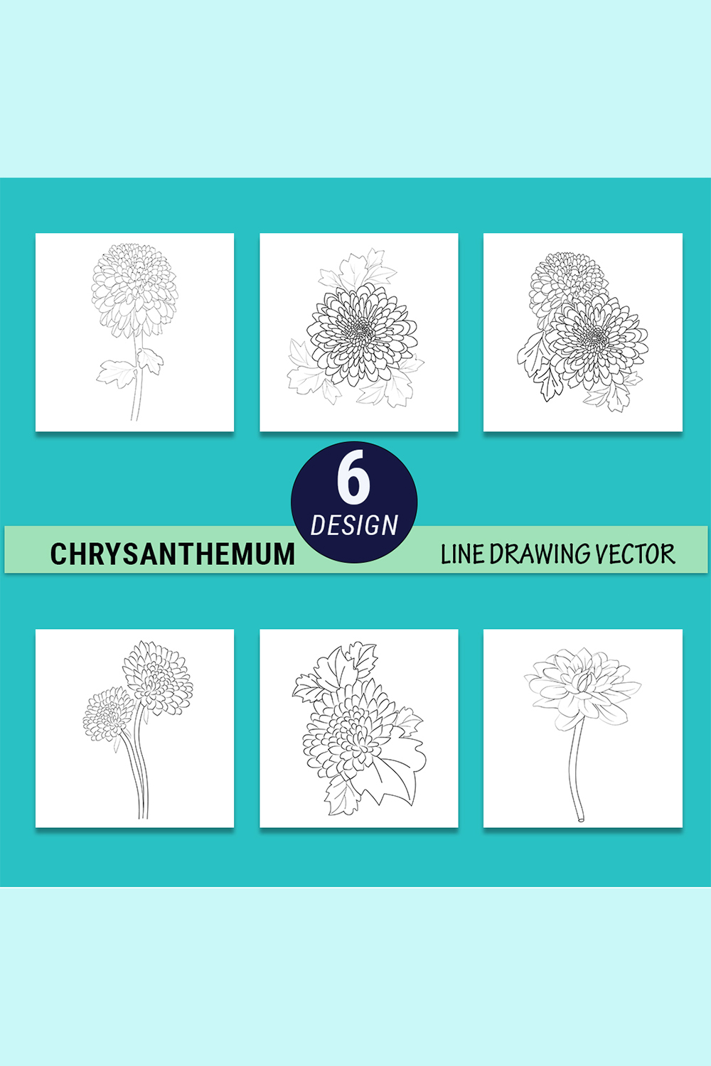 chrysanthemum tattoo design, chrysanthemum tattoo outline, Japanese chrysanthemum tattoo design, pinterest preview image.