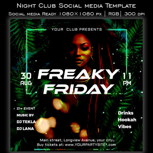 Night Club - Social Media PSD Template cover image.