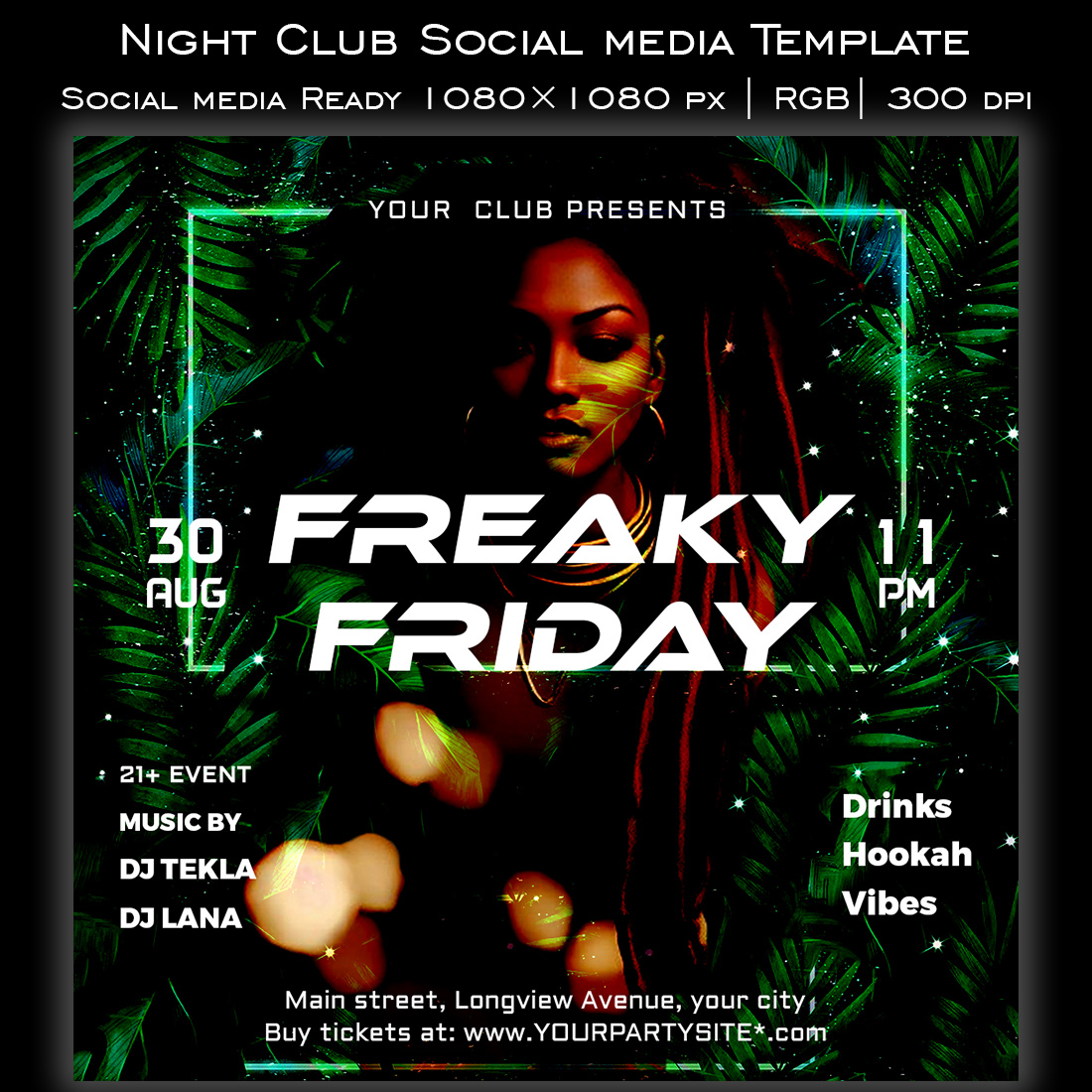 Night Club - Social Media PSD Template cover image.