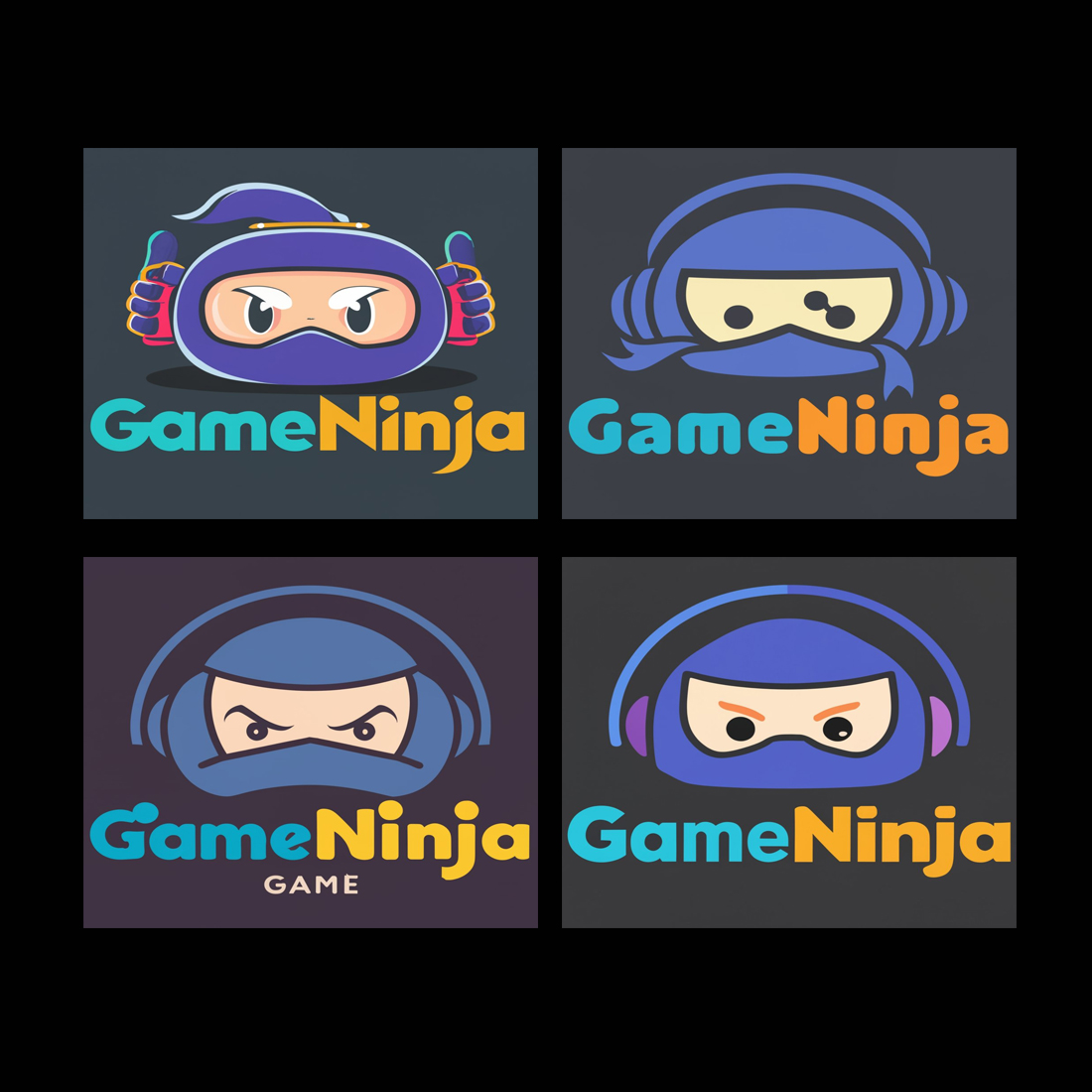 Ninja Game - Logo Design Template Total = 04 preview image.