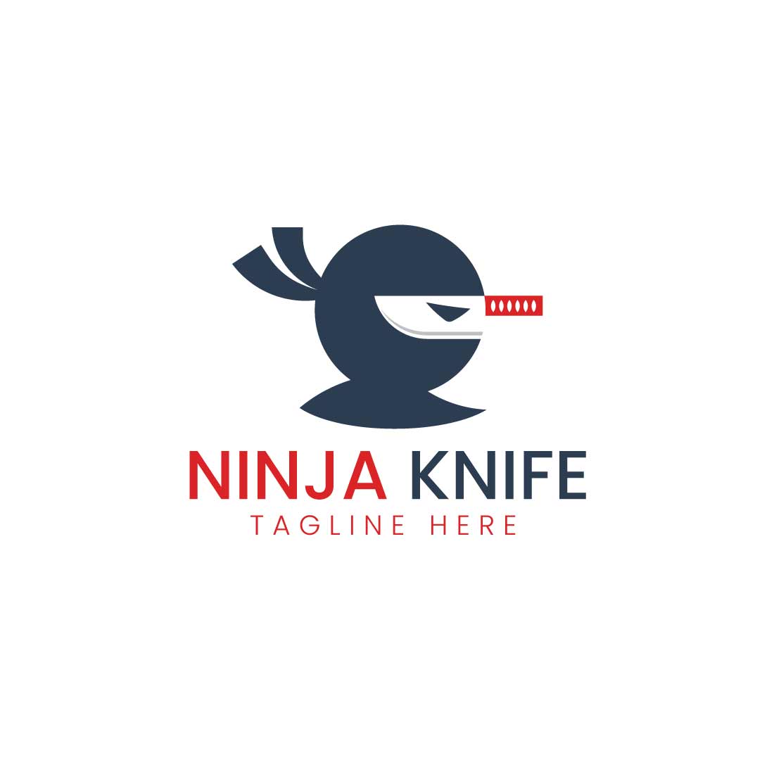 Professional ninja knife logo design preview image.