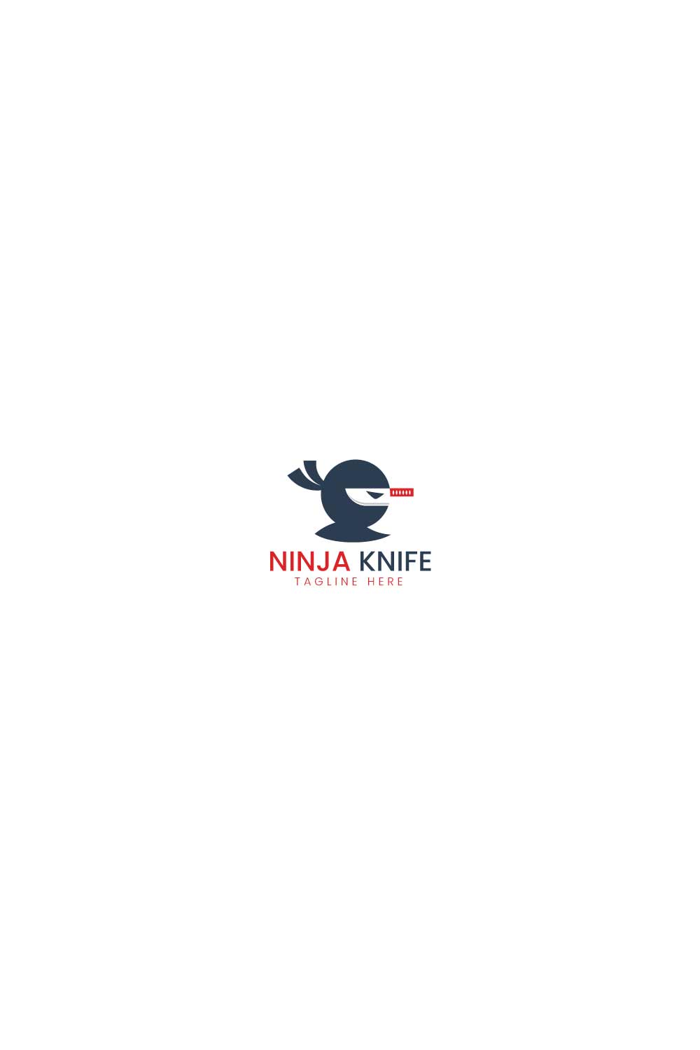 Professional ninja knife logo design pinterest preview image.