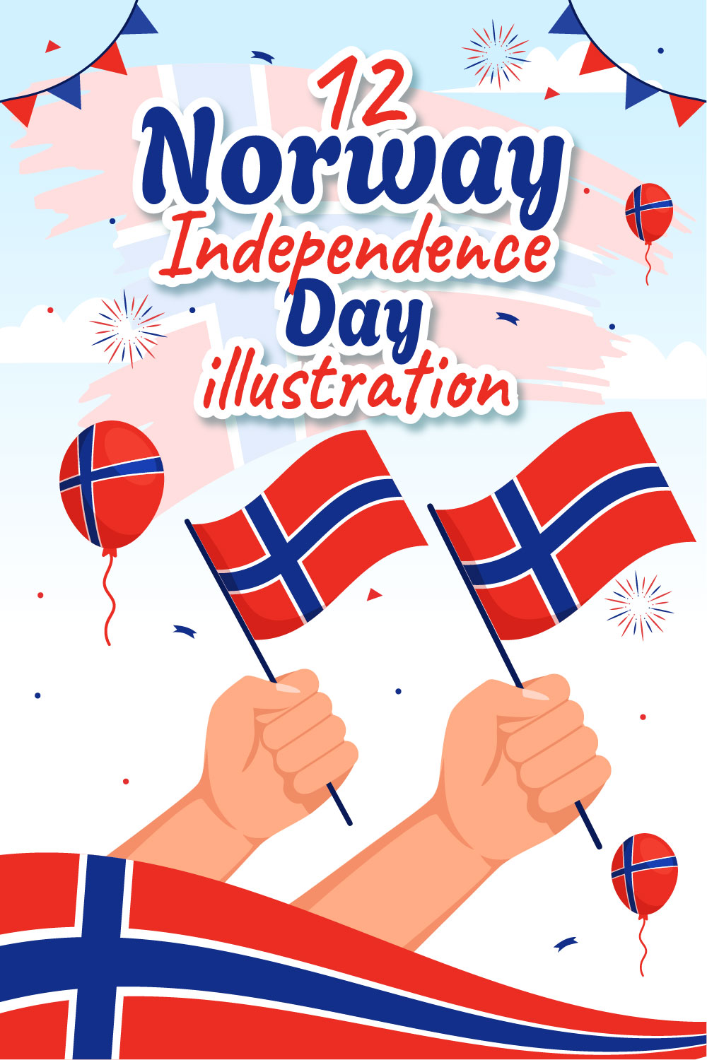 12 Norway Independence Day Illustration pinterest preview image.