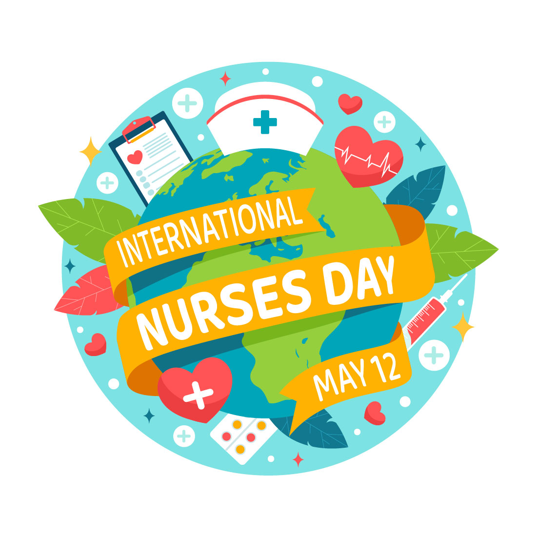 12 International Nurses Day Illustration preview image.