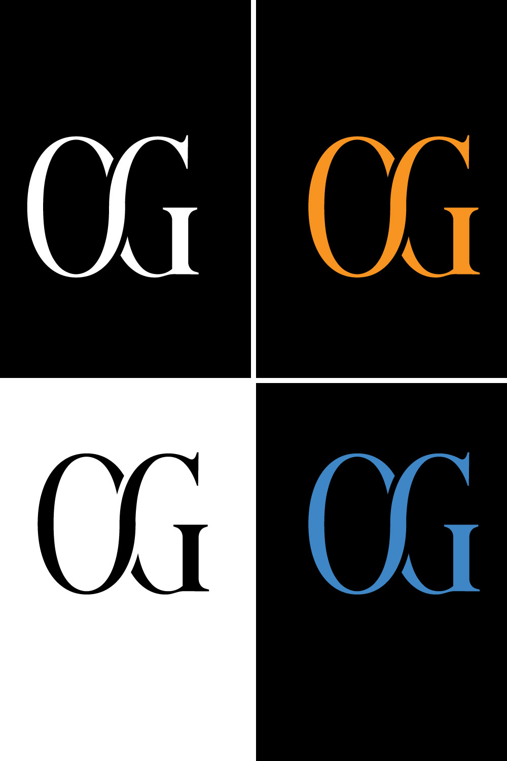 CG or OG Letter Logo Template-Brand Identity pinterest preview image.