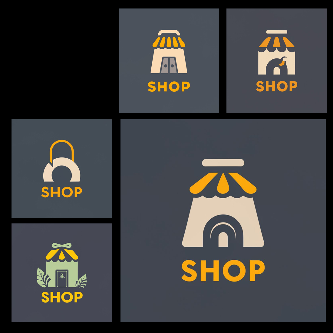 Online Shop Logo Design Template Total = 05 preview image.