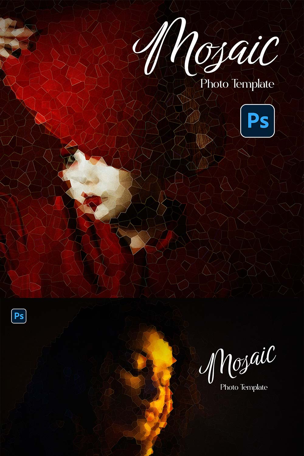 Mosaic Photo Template pinterest preview image.